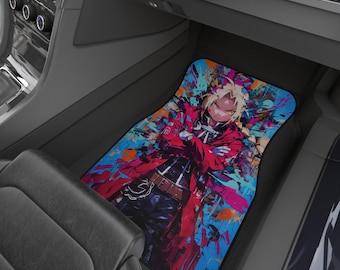 Fullmetal Anime Car Mats Set, Full Set of 4, Edgy Vehicle Accessories, Ideal for Anime Fans, Unique Gifts for Drivers, Car Interior Decor