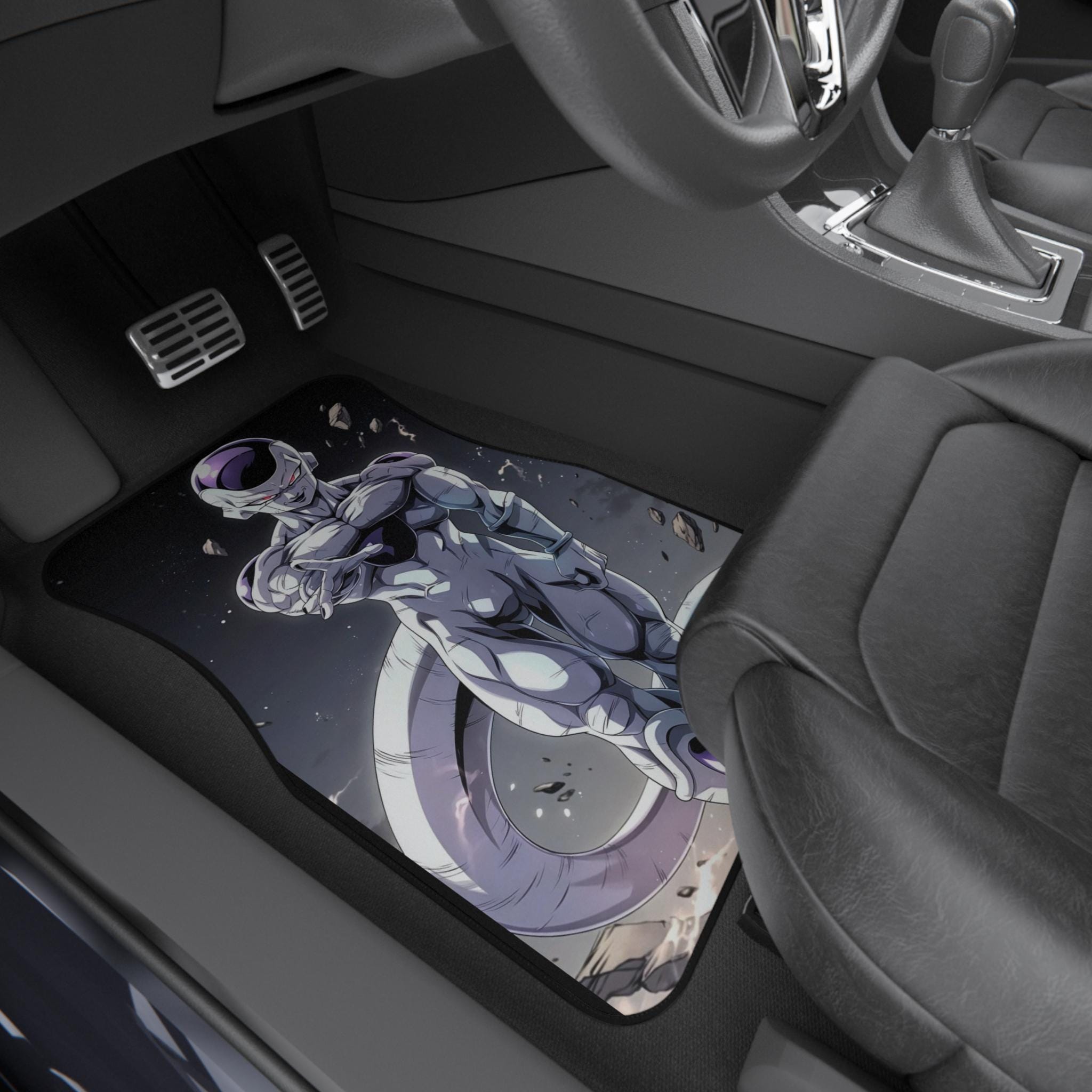 DBS - Tappetini Auto Universali 4 Pezzi (Anteriori+Posteriori) - Antiscivolo - Moquette 450g/m² - Design Bianco E Nero