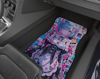 Anime Car Mats Set, Stylish Floor Mats for Car Lovers, Unique Gift for Otaku, Protect Your Floors with Art, Automotive Accessories