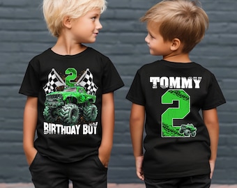 Custom Monster Truck Birthday Shirt, Birthday Boy Monster Truck Shirt, Family Birthday Truck Shirt, Birthday Gift for Kids