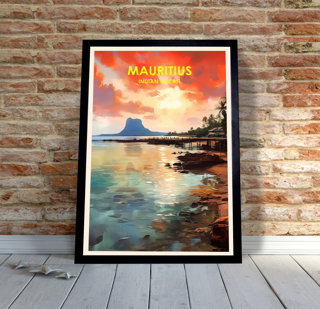 Mauritius Poster Indian Ocean Poster Mauritius Print Etsy