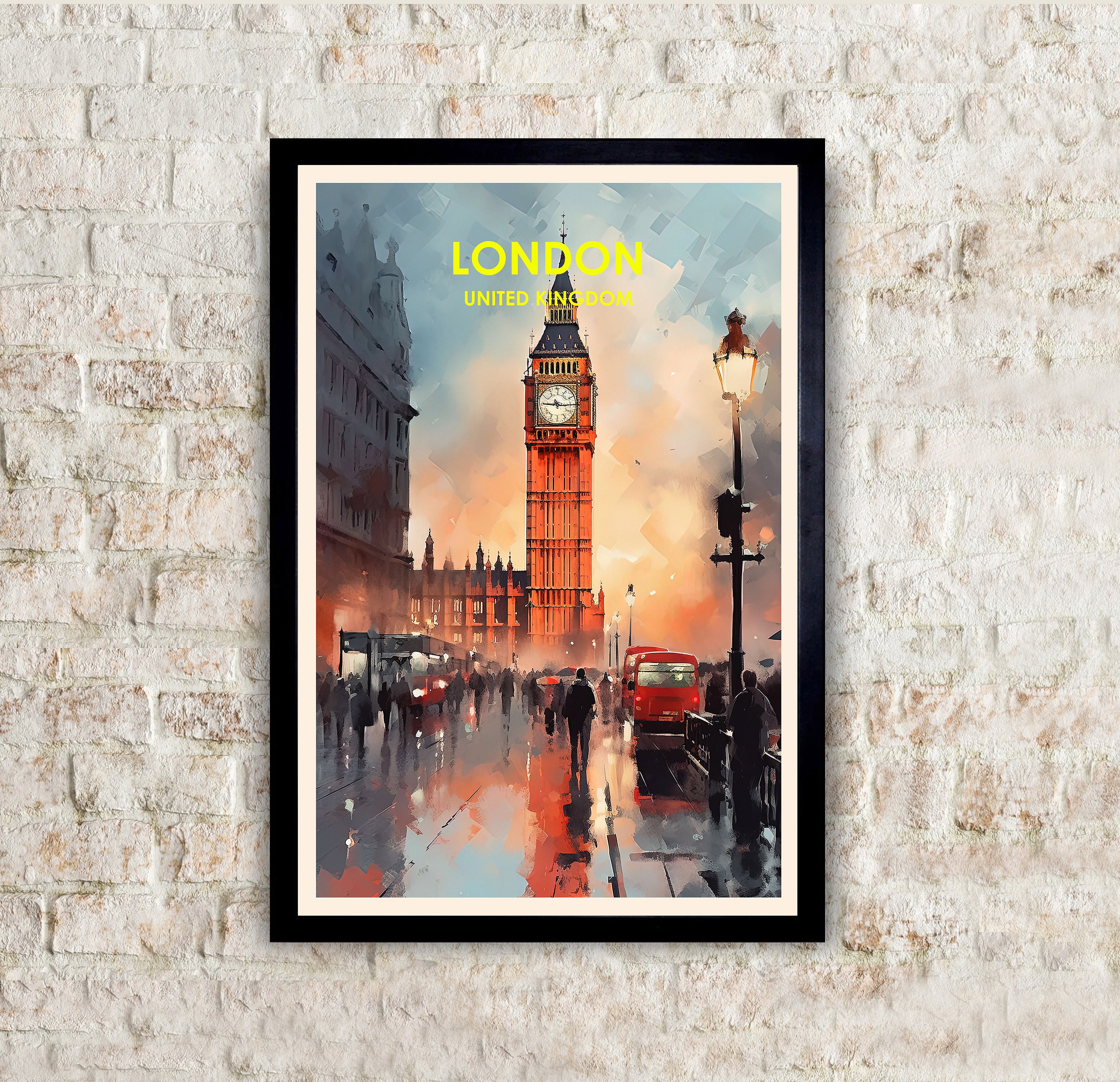 Discover London Poster, England Poster, London Print, London Painting, Watercolor Painting, Minimalist Art, Travel Posters, No Frame