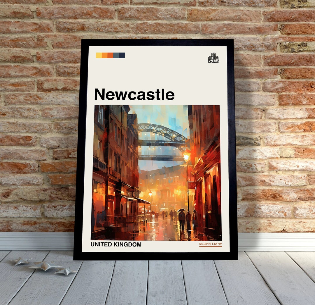 Newcastle Poster Newcastle Print United Kingdom Oil Etsy