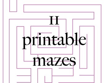 11 mazes for children & adults -ORANGE EDITION-PRINTABLE