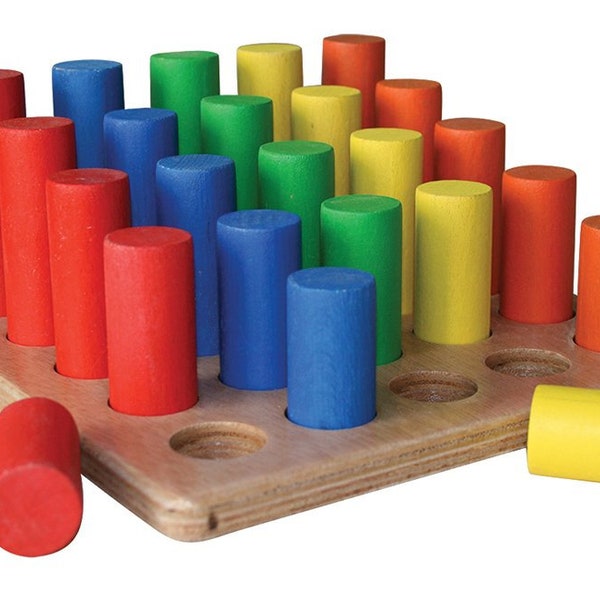 Peg Board Stacking Toy Etsy