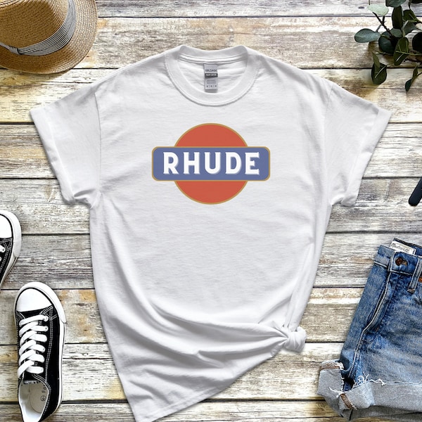 Rhude T Shirt, Funny Joke T Shirt, Emblem Tee, Mens Graphic Shirt