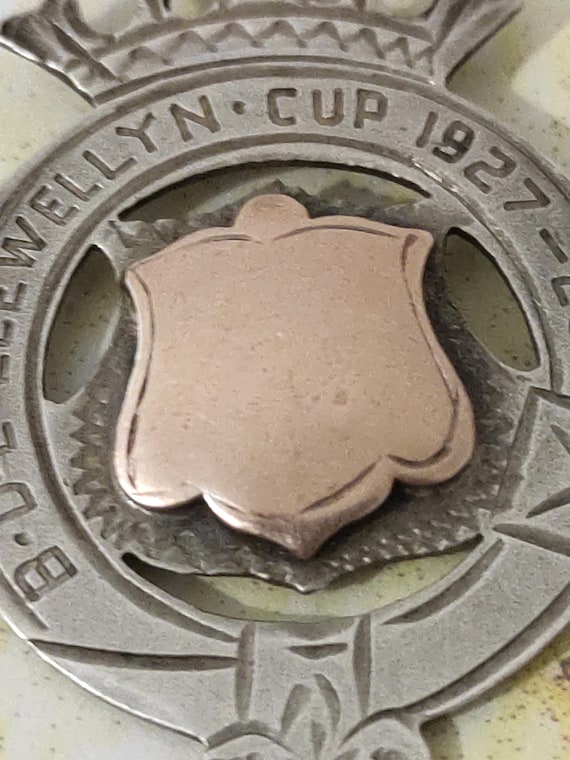 Antique Fob Solid Silver/Blank Gold Cartouche, He… - image 3