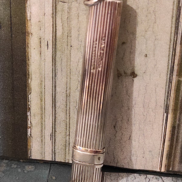 Antique Pencil Holder, Silver, Sampson & Mordan, Retractable,  1907.