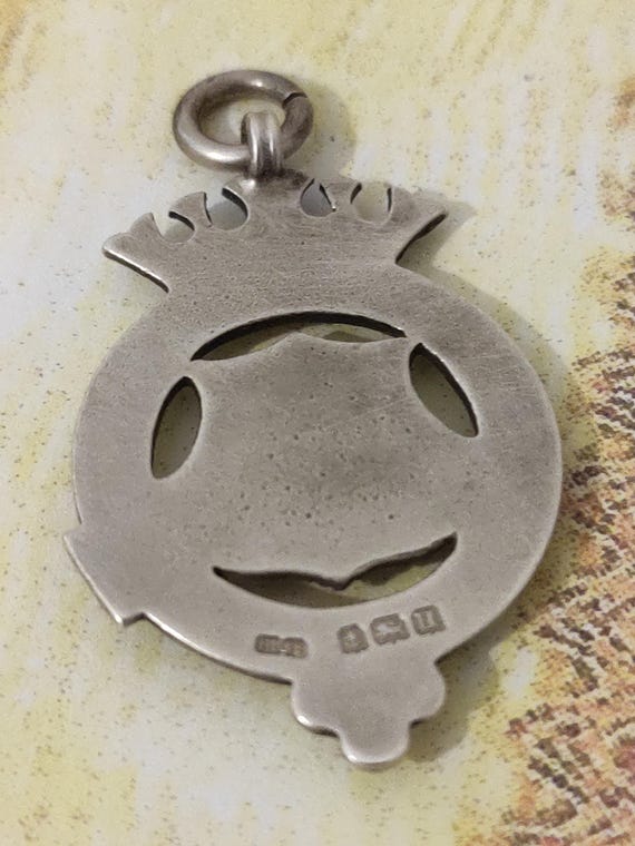 Antique Fob Solid Silver/Blank Gold Cartouche, He… - image 2