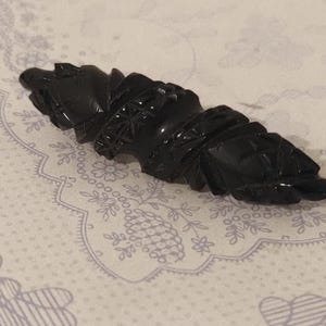 Victorian Bog Oak Brooch.