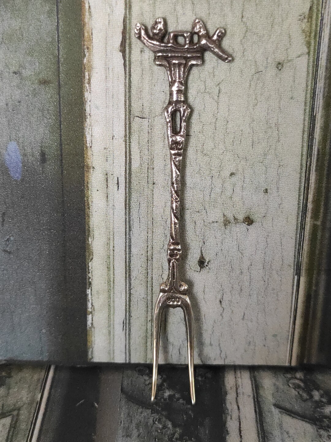 Antique 800 Silver Decorative Pickle Fork. Etsy UK