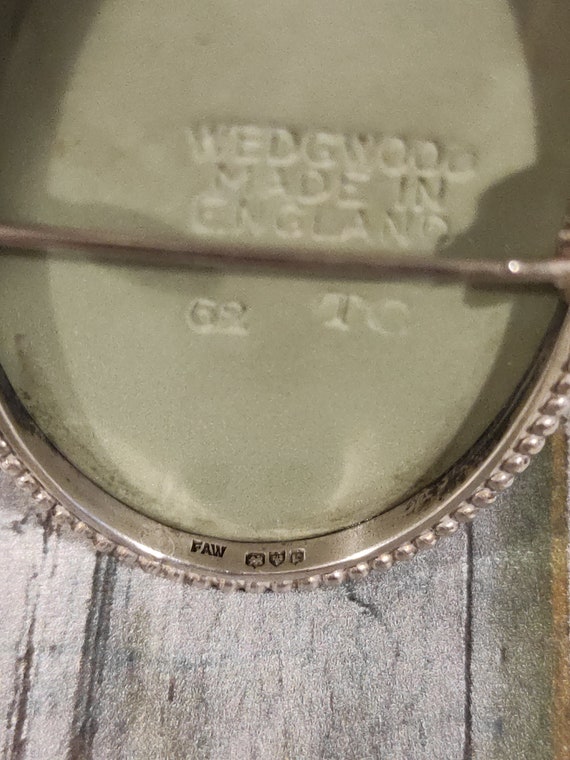 Vintage Silver and Green Wedgewood Jasper wear Br… - image 4