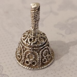 Vintage Dolls house Hand bell, Silver, large decorative.