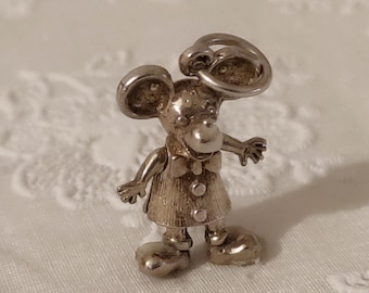 Vintage Walt Disney Mickey Mouse gelede hanger. Zilver. Verzamelbaar.