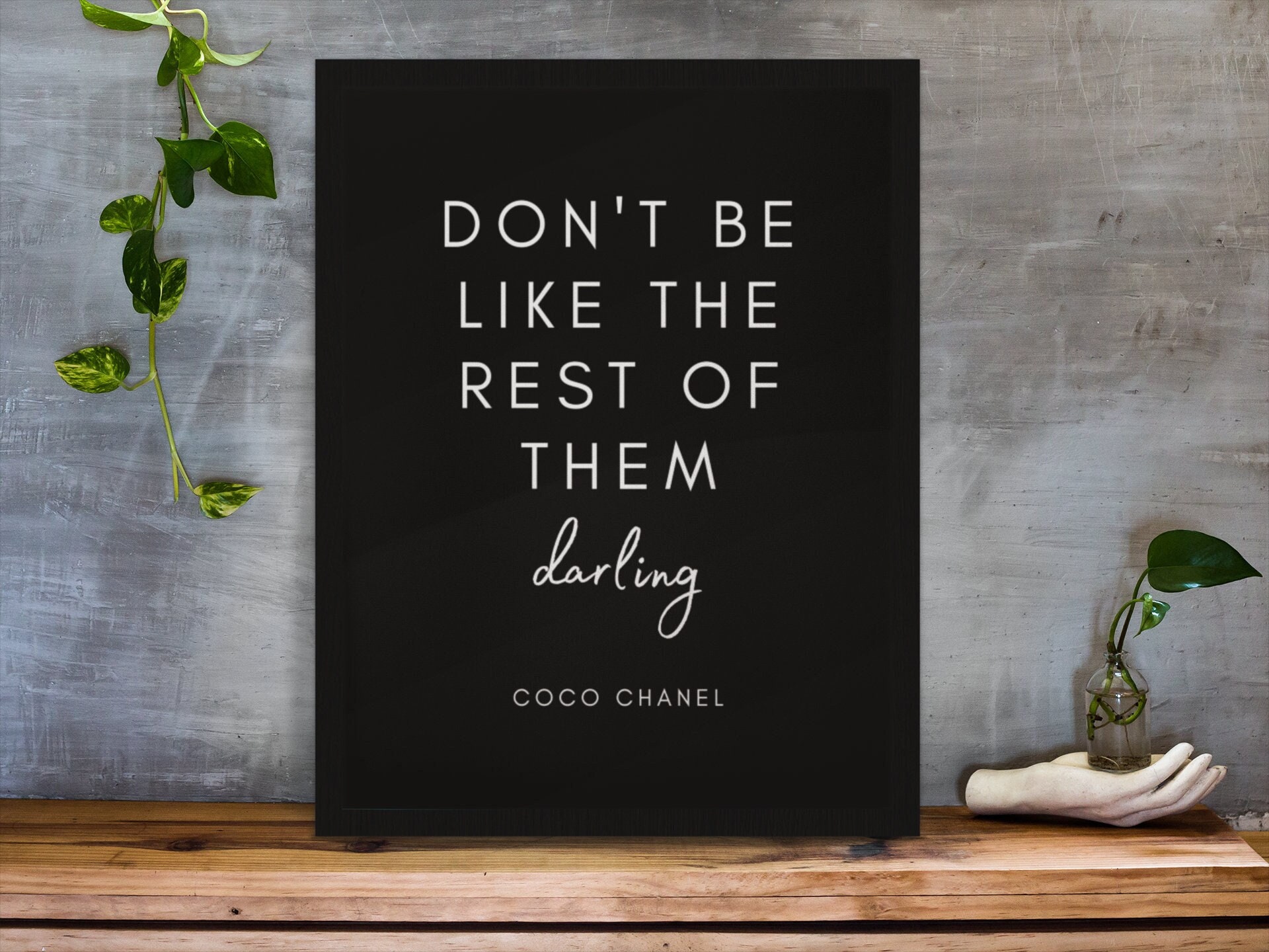 Don't be like the rest of them Darling - Coco Chanel Wall Quote, Wall Art  Sticker [Medium Yellow]