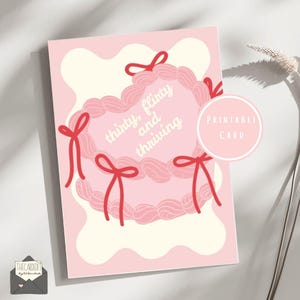 Thirty, Flirty and Thriving Printable Birthday Card 30th Printable Birthday Card Milestone Birthday Card Trendy Girly
