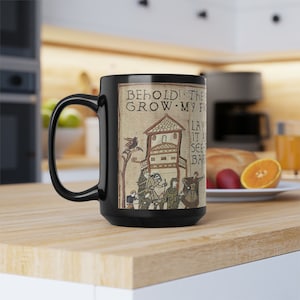 15 oz, &quot;Behold The Field&quot; Black Mug