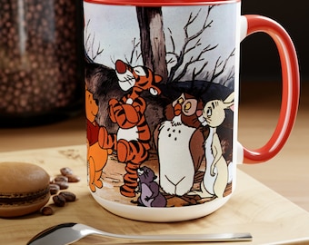 Tazza da caffè bicolore da 15 once, Winnie the Pooh e i suoi amici