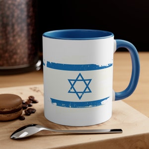 11 oz, &quot;I stand with Israel&quot; Flag Accent Coffee Mug