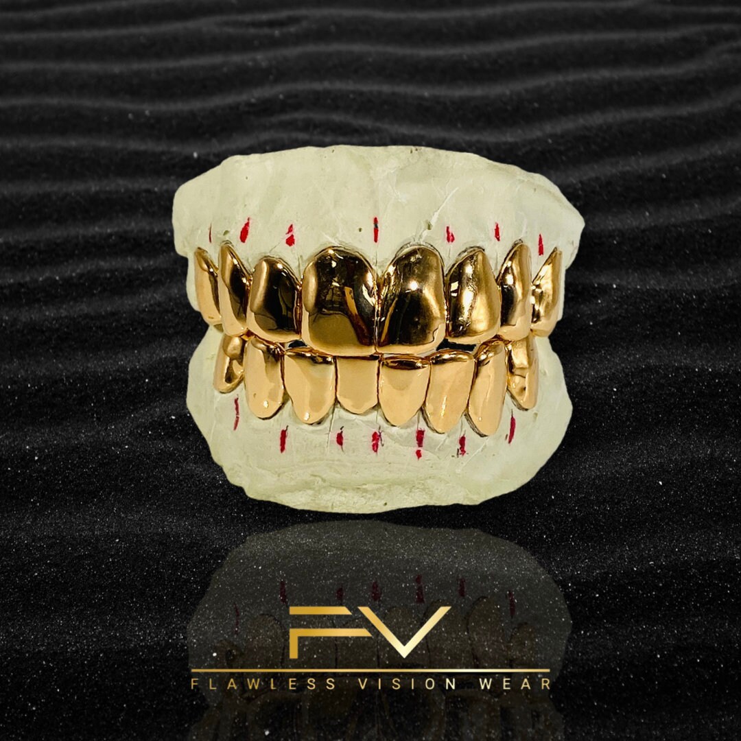 Real Solid Gold Grillz, Custom Gold Jewelry, Gold Teeth, Sterling