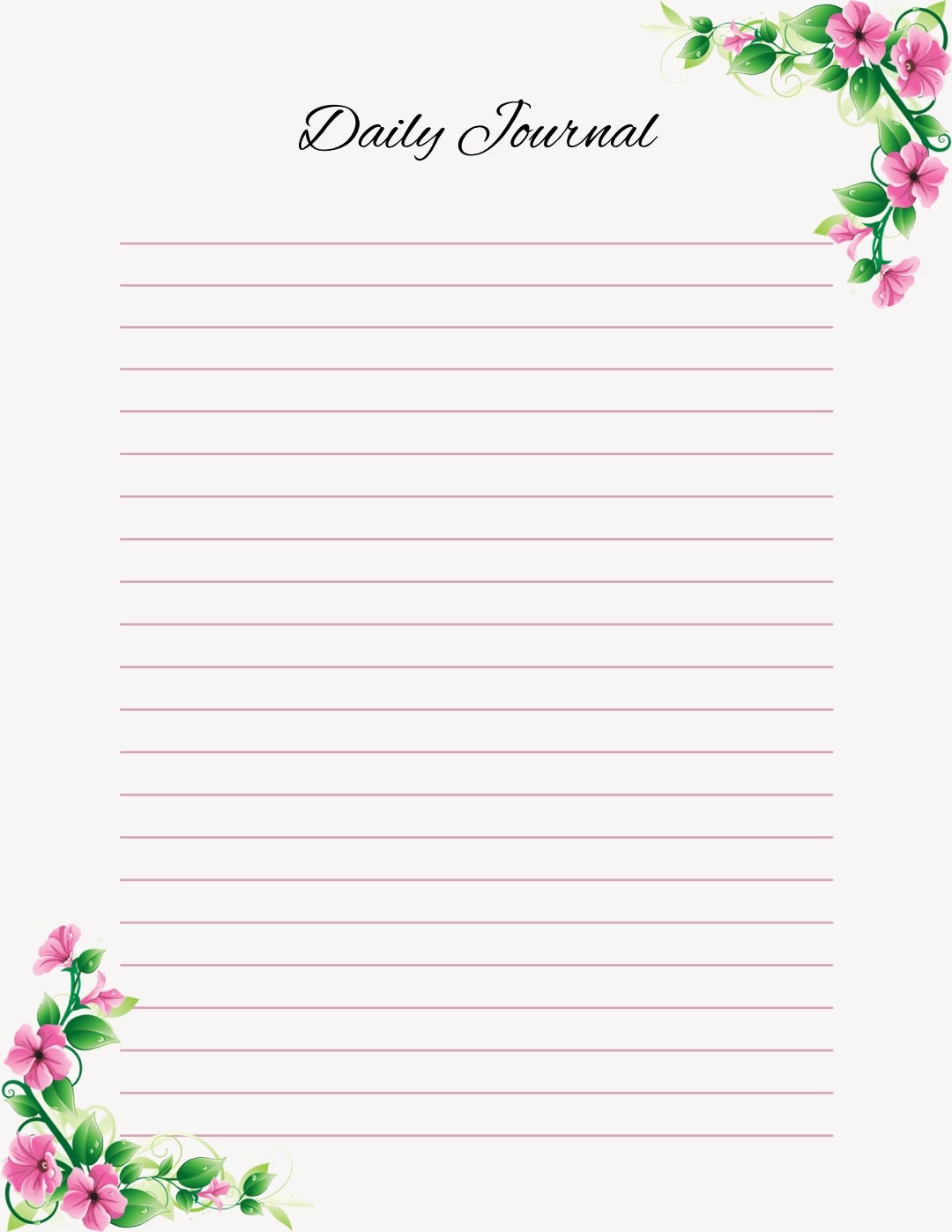 Floral Daily Planner | Printable to Do List | Digital Download - Etsy