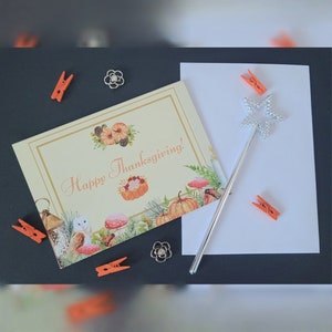 Cartão de Ação de Graças, Feliz Dia de Ação de Graças, Cartão de Feliz Dia de Ação de Graças, Cartões de Outono, Cartão de Saudações de Outono, Cartão de Abóbora, Halloween, Apenas um Cartão de Nota