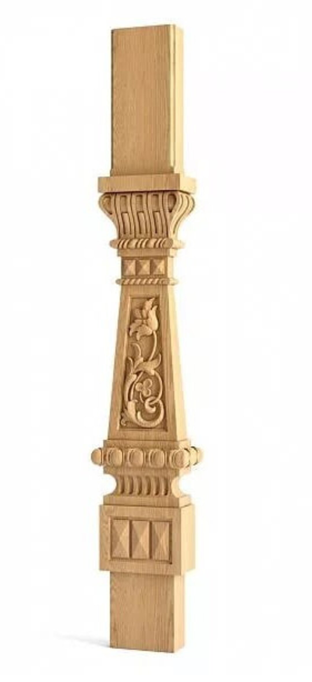 Hand Carved Decorative Wood Post Carved Stair Newel Style Etsy