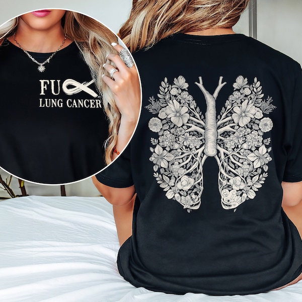 Floral Lung Shirt Fxck Lung Cancer Tshirt, Lung Cancer Warrior Shirts, Lung Cancer Support Tshirt, Lung Cancer Gift