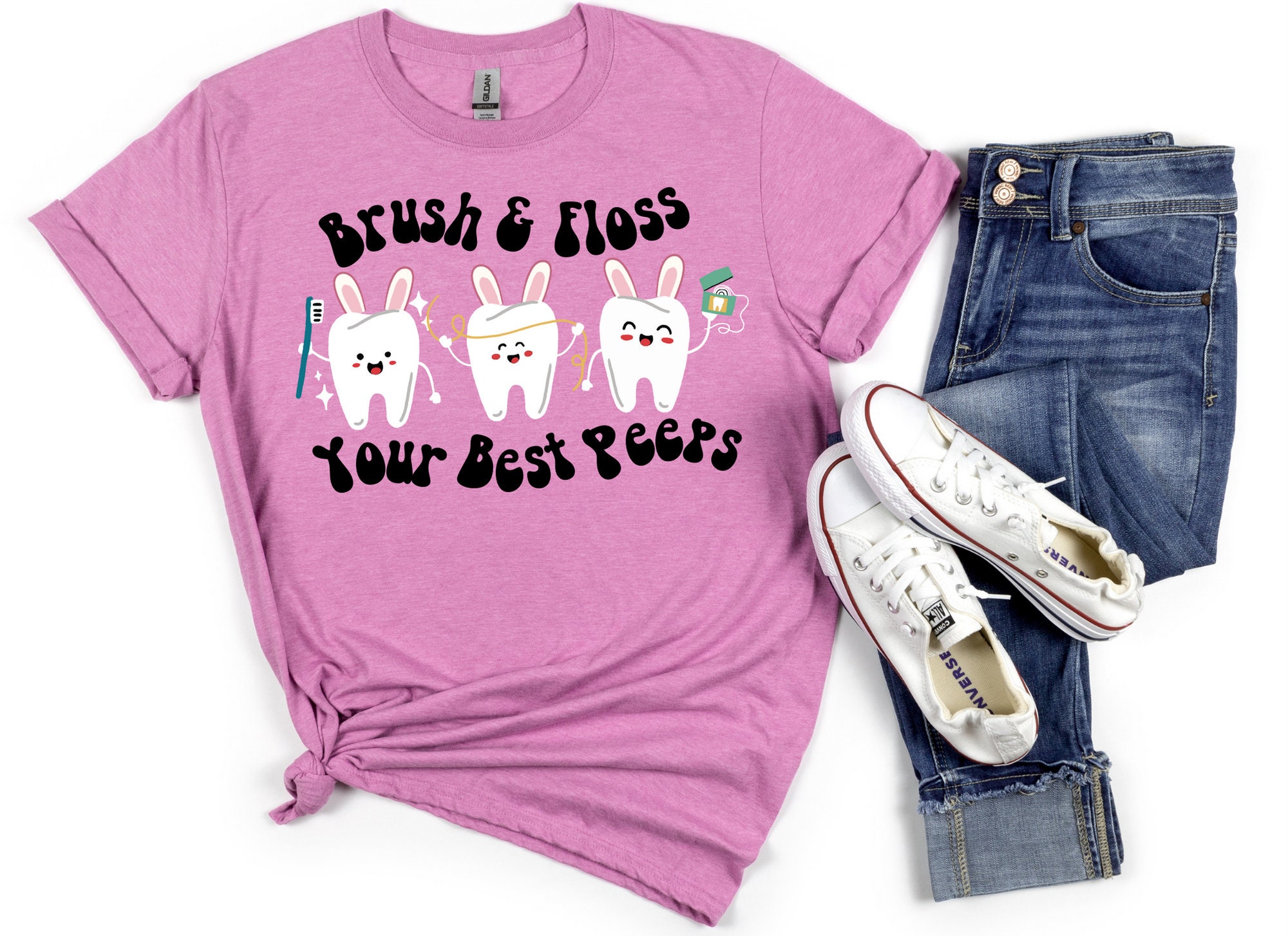 Dental Hygiene Shirt Brushing Favorite Peeps Dentist Happy Etsy