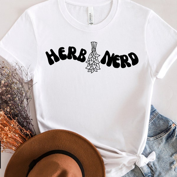 Womens Herb Nerd PNG Trendy Groovy Retro design Letters Herb Girl tshirt  PNG/SVG download Herbs/Garden Tshirt Vinyl Decal