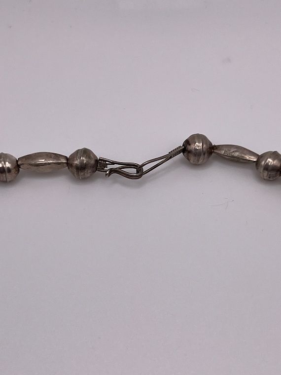 Vintage Sterling Silver Bead Necklace - image 3