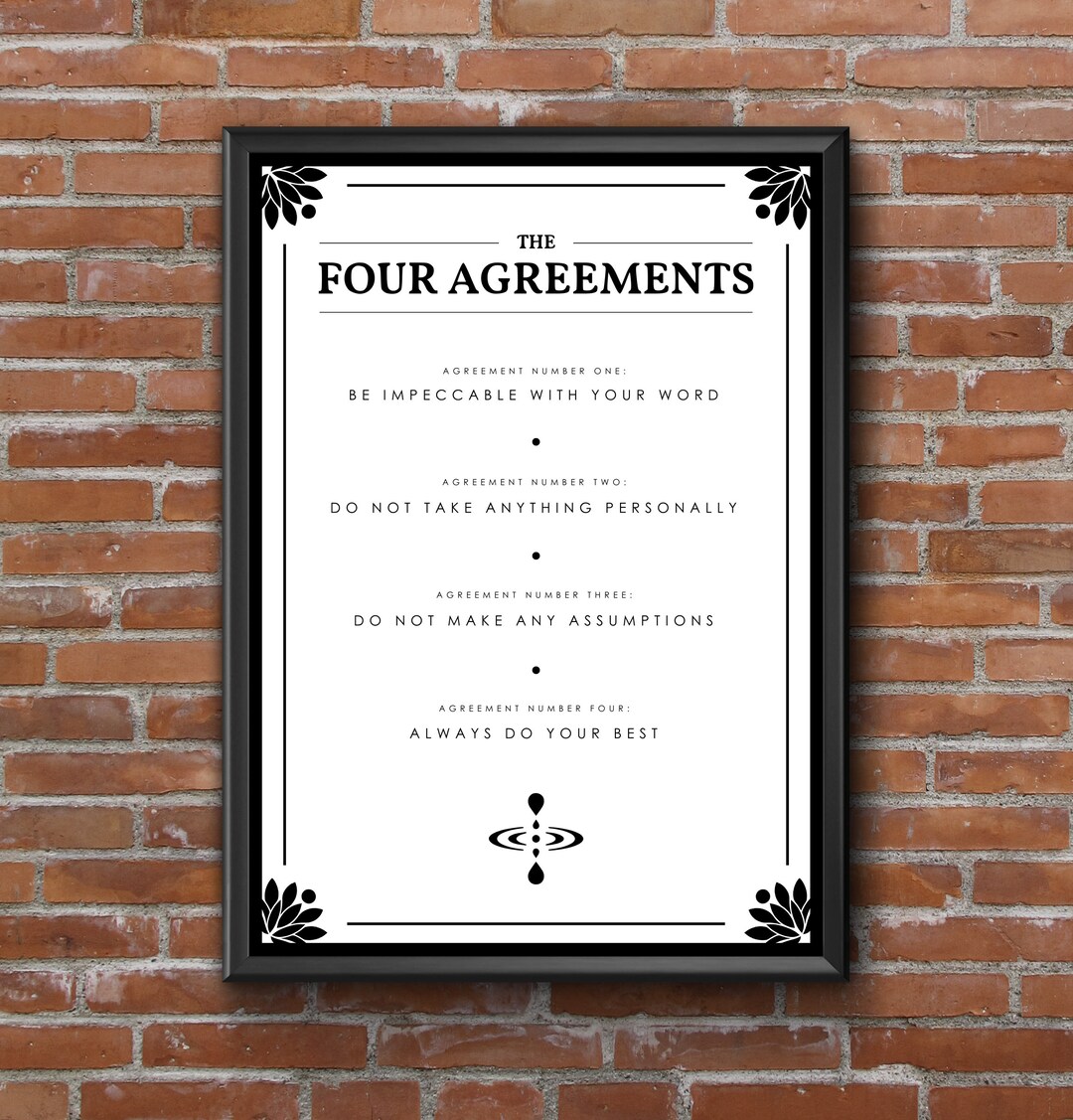 The Four Agreements Picture to Frame Printable Design Book Etsy