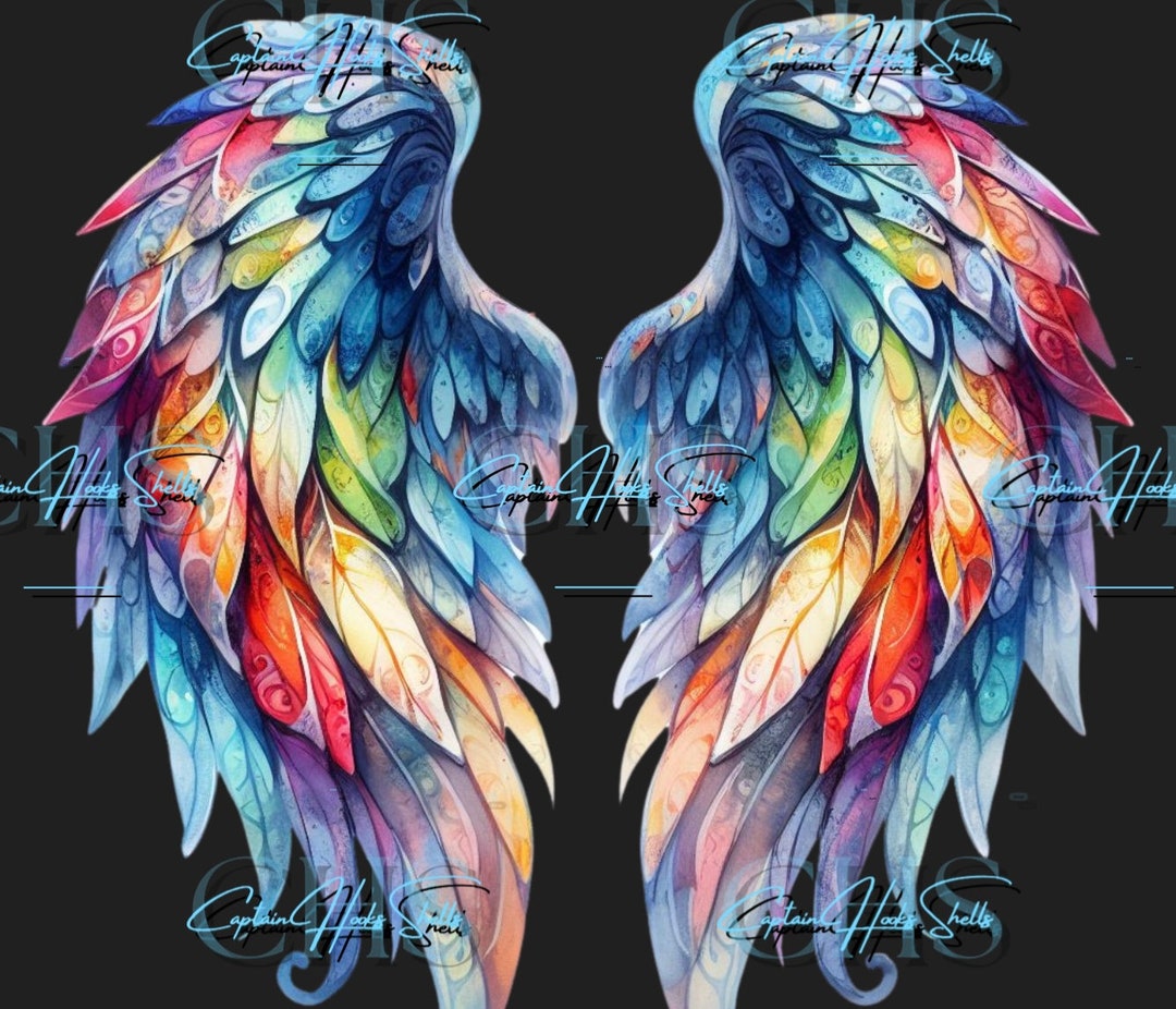 Digital Download ANGEL WINGS RAINBOW Set of 5 Customs Available Easy ...