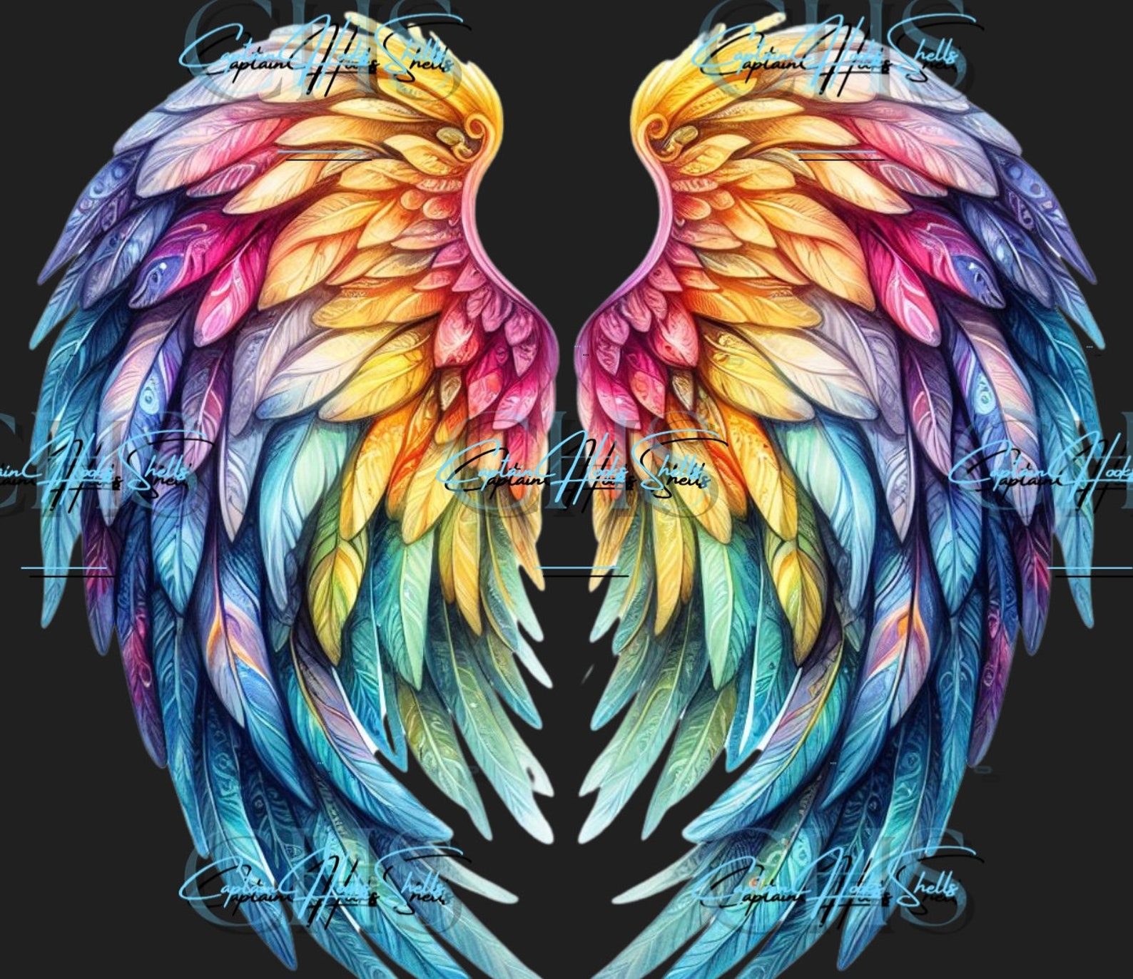 Digital Download ANGEL WINGS RAINBOW Set of 5 Customs Available Easy ...