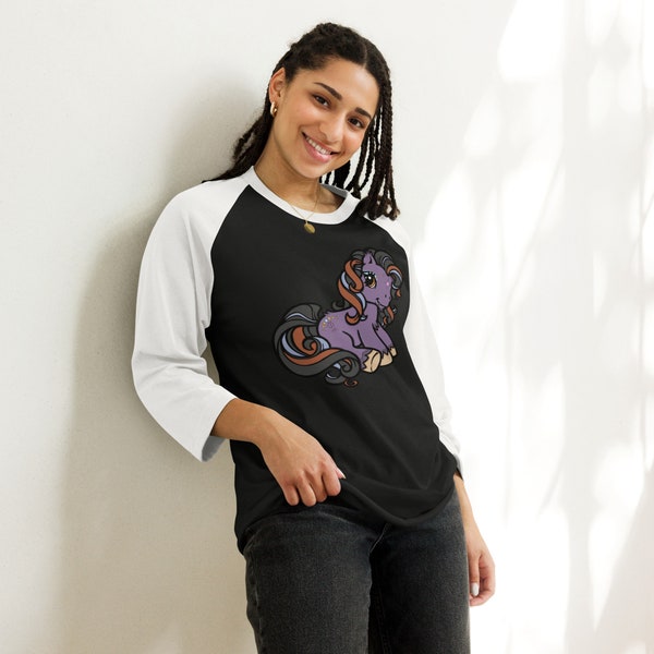 My Were-Pony 3/4 sleeve raglan shirt