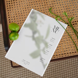 Modern Wedding Menu Design Template, Rustic, Elegant, Classic, Minimalistic, Instant Download
