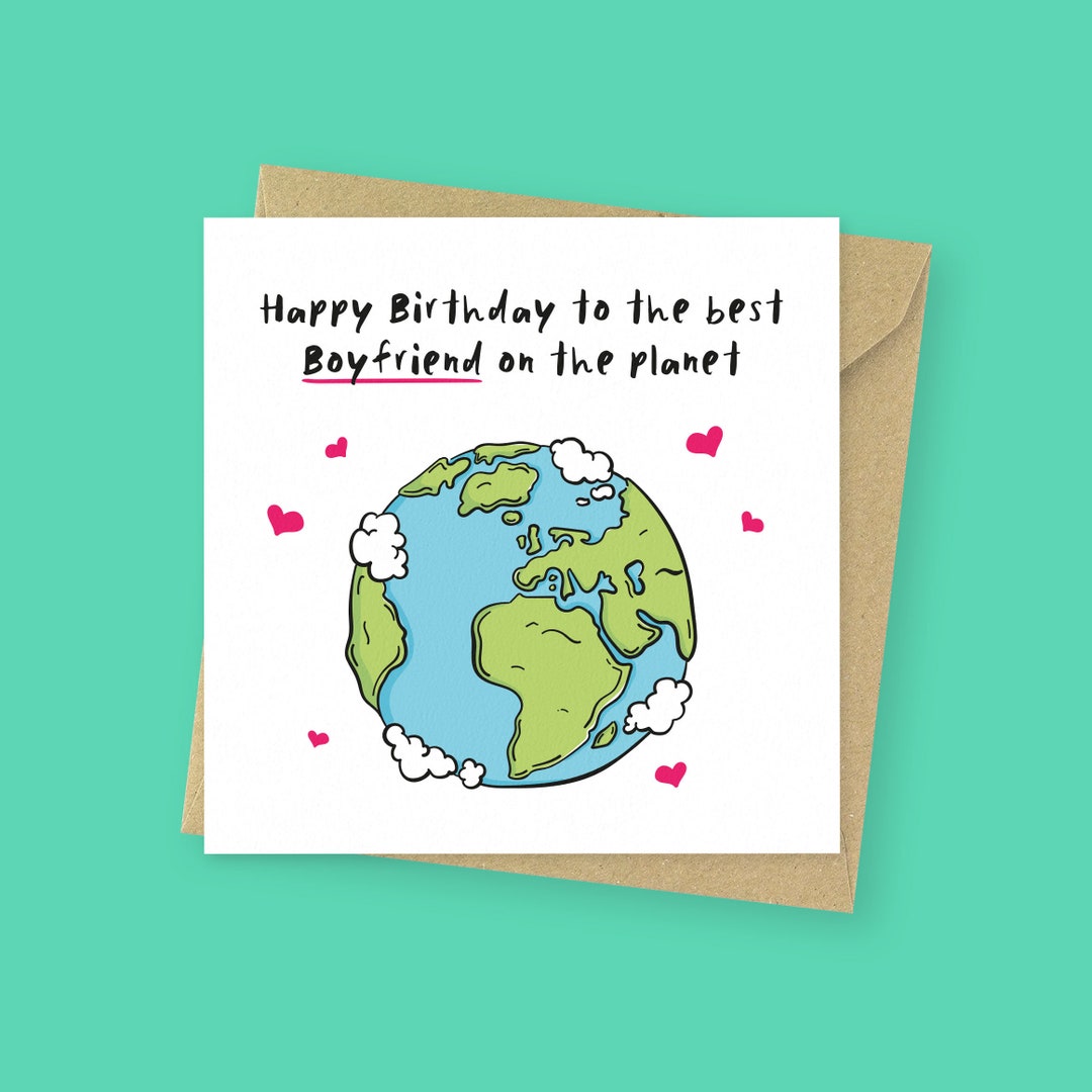 Best Boyfriend on the Planet Birthday Card // Birthday Gift - Etsy UK