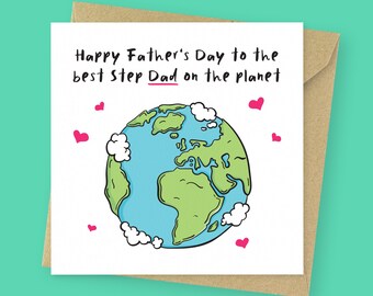 Step Dad Father’s Day Card // Best Stepdad in the World Card // Bonus Dad Card // Thoughtful Fathers Day Card from Kids