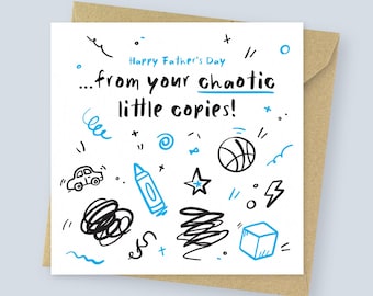 Father’s Day Card // From Your Chaotic Little Copies // Funny Dad Card from Kids // New Dad Card // Humour Card for Dad