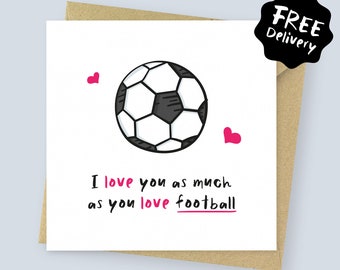 Football funny Valentines card // Birthday card for him // Anniversary card for for him, for boyfriend, for fiancé, for husband, for partner