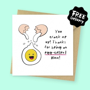 You crack me up funny Mother's Day card for mum // Cute Birthday card for mum image 1