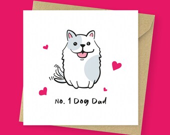 No.1 Dog Dad Card // Dog Dad Father’s Day Card // Card from the Dog // Cute Dog Dad Card // Pet Owner Dad Gift