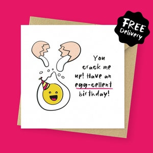 You crack me up funny Birthday card // Birthday gift for her, for him image 1