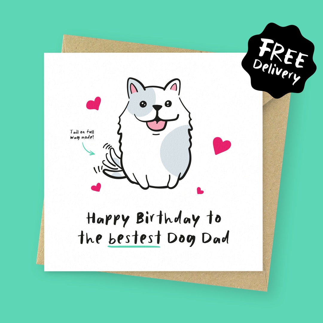 Best Dog Dad Birthday Card // Cute Birthday Gift for a Dog Dad - Etsy