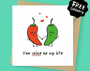Spice up my life funny Valentines card // Birthday card // Anniversary card for boyfriend, for girlfriend, for fiancé, for husband, for wife