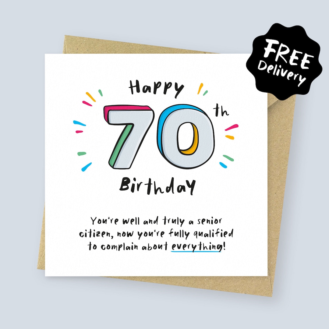 70th Birthday Card for Her // Funny Milestone Birthday Card for Him - Etsy