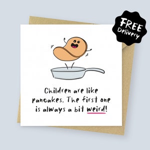 Children are like pancakes funny Mother's Day card for mum // Rude mothers day card for her
