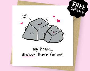 My Rock cute Valentine's card // Birthday card // Anniversary card for boyfriend, for girlfriend, for fiancé, for husband, for wife