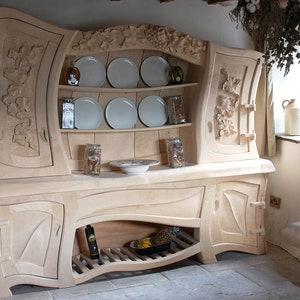 Fairytale Dresser, Bespoke Furniture, Handmade Kitchen Furniture, Functional Sculpture, Art Furniture, Wood Sculpture, Organic Sculpture.