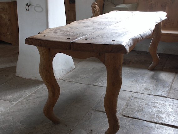 Live Edge Fairytale Sculptural Table, English Oak Dining Table, English Oak Kitchen Table, English Oak Refectory Table, Dining Furniture,